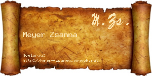 Meyer Zsanna névjegykártya